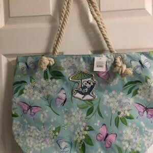 Snoopy Canvas Tote and Beach Bag - Butterfly Theme 14x20